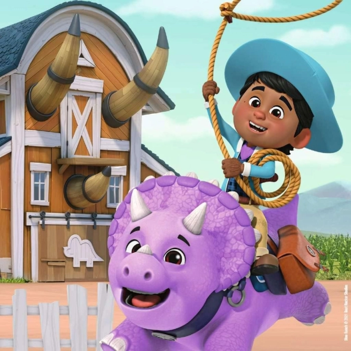 dino ranch: jon, min e miguel - puzzle 3x49 pezzi