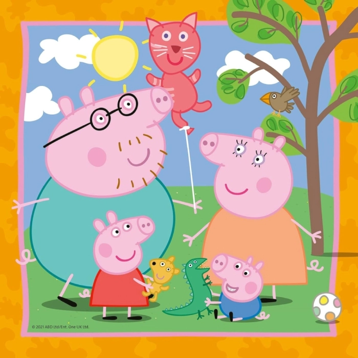 la famiglia e gli amici di peppa pig - puzzle 3x49 pezzi