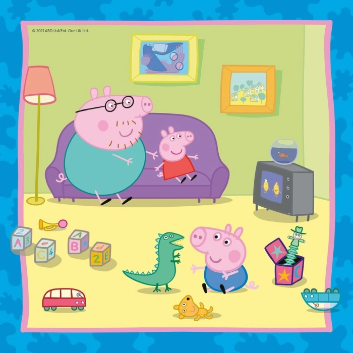 la famiglia e gli amici di peppa pig - puzzle 3x49 pezzi