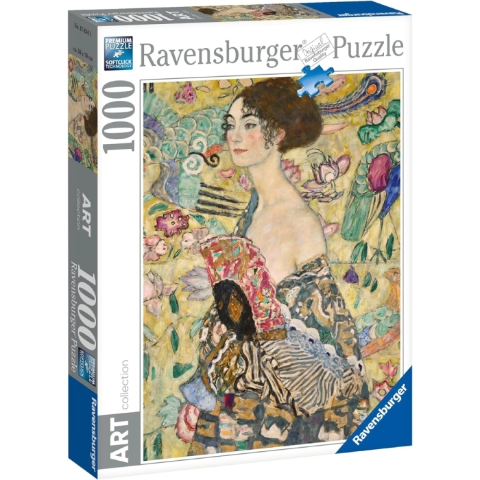 klimt: dama con ventaglio - puzzle 1000 pezzi