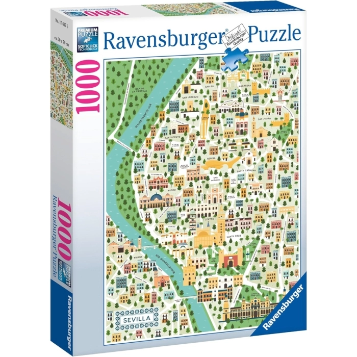 mappa di siviglia - puzzle 1000 pezzi