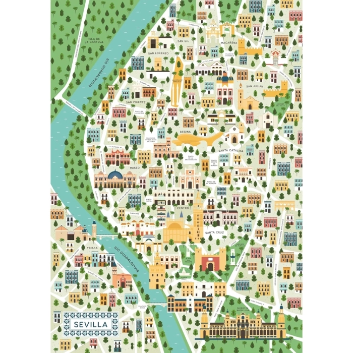 mappa di siviglia - puzzle 1000 pezzi