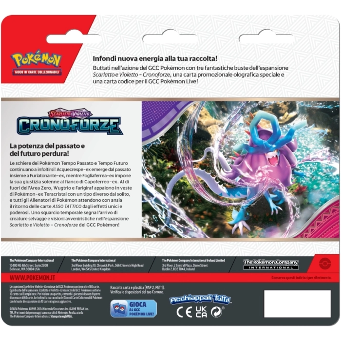 pokemon gcc - scarlatto e violetto cronoforze - cleffa - blister 3 bustine + 1 card (ita)