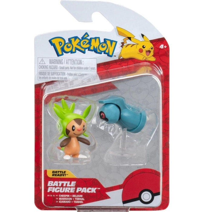 pokemon - battle figure pack - chespin & belldum
