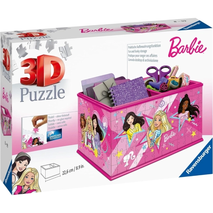 contenitore portaoggetti barbie - puzzle 3d