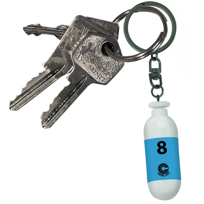 dragon ball - keychain 3d - blue plastic capsule