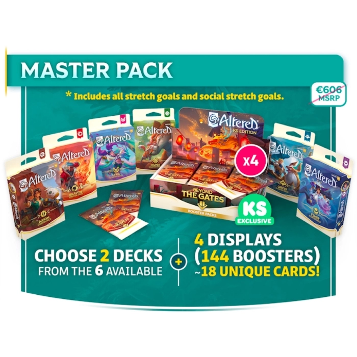 altered - master pack - 2 starter deck , 4 box - kickstarter exclusive (eng)