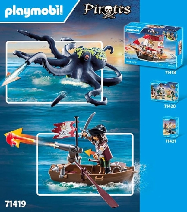 pirata contro piovra gigante