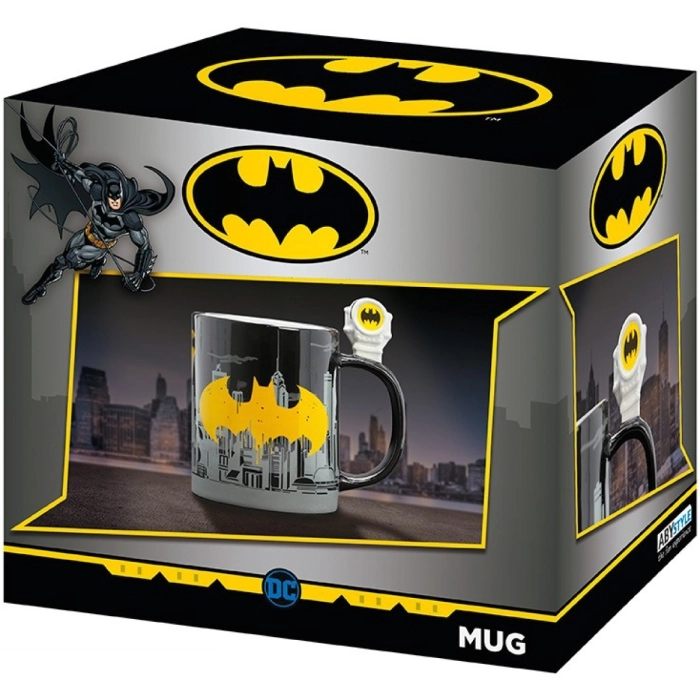 dc comics - tazza con manico 3d - bat-signal e batman