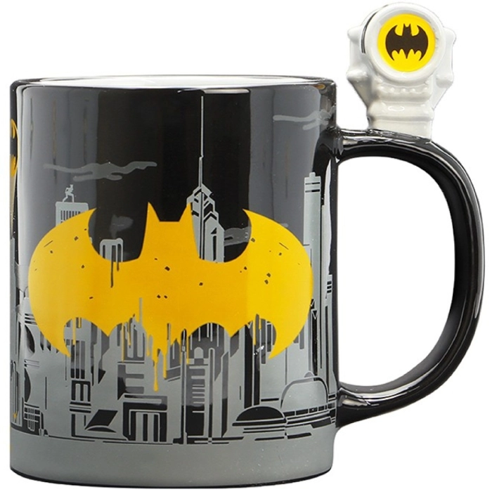 dc comics - tazza con manico 3d - bat-signal e batman