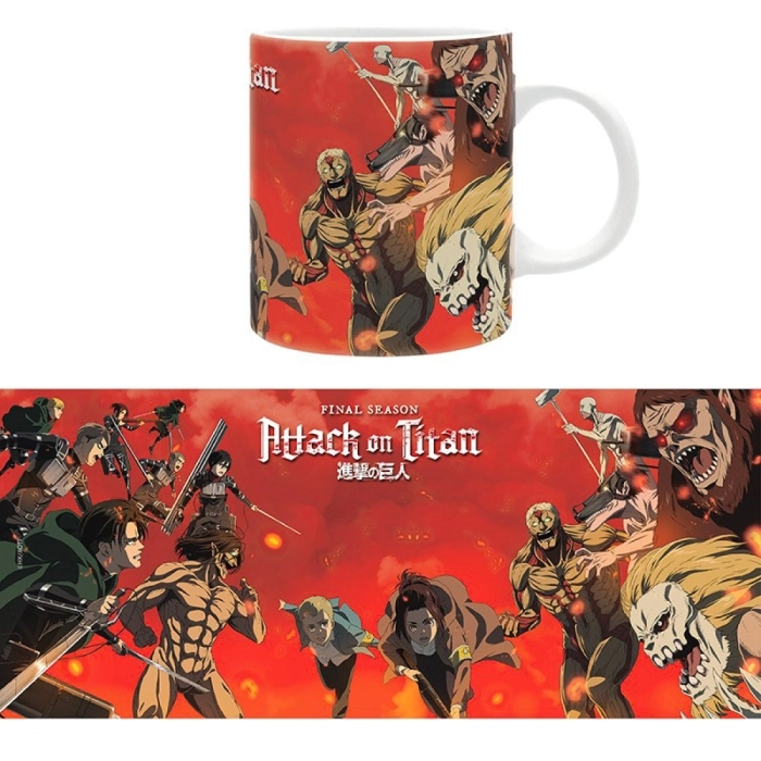 attack on titan - tazza 320ml - battle scene s4