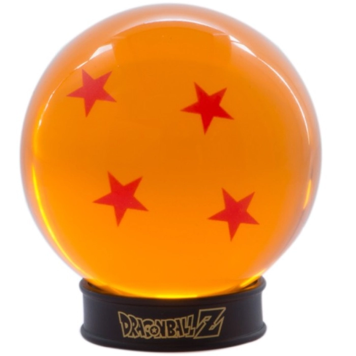 dragon ball - sfera di cristallo 75mm - 4 stelle + base