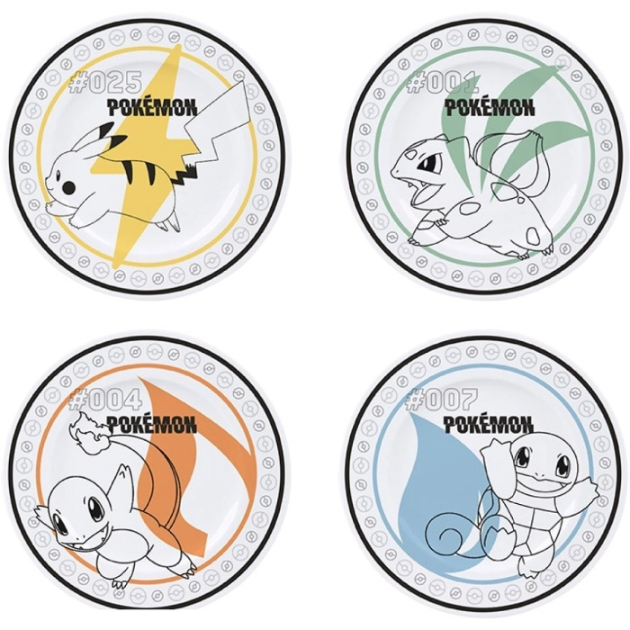 pokemon - 4 sottobicchieri - starters + pikachu