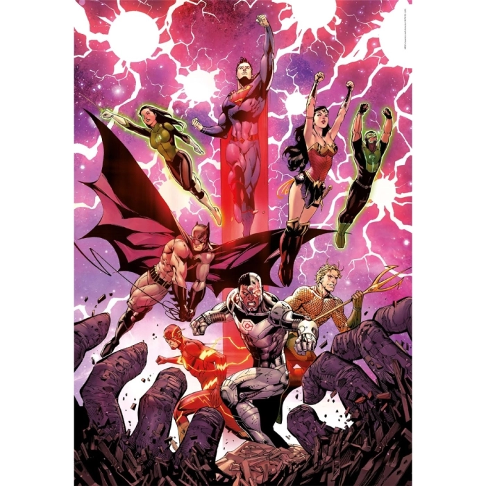 dc comics - justice league - puzzle compact + poster - puzzle 1000 pezzi