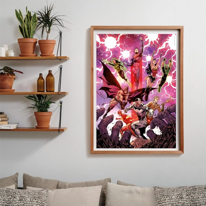 dc comics - justice league - puzzle compact + poster - puzzle 1000 pezzi