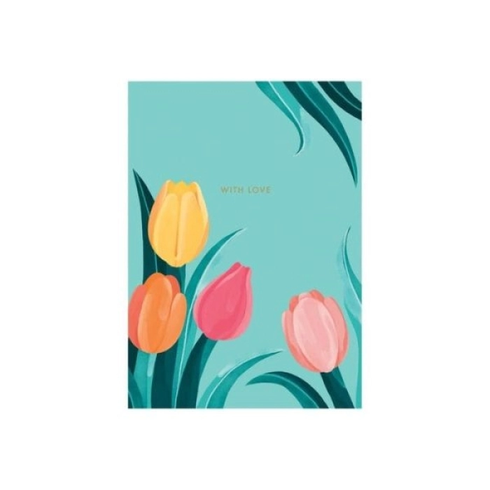 biglietto di auguri - tulipani colorati - kirigami: 2