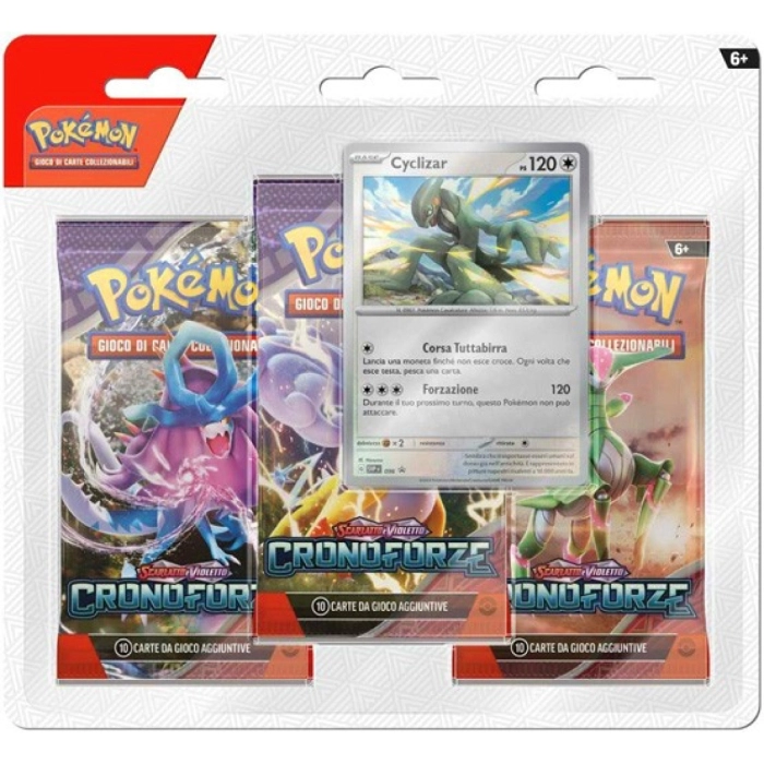 pokemon scarlatto e violetto cronoforze - cyclizar - blister 3 bustine + 1 card (ita)