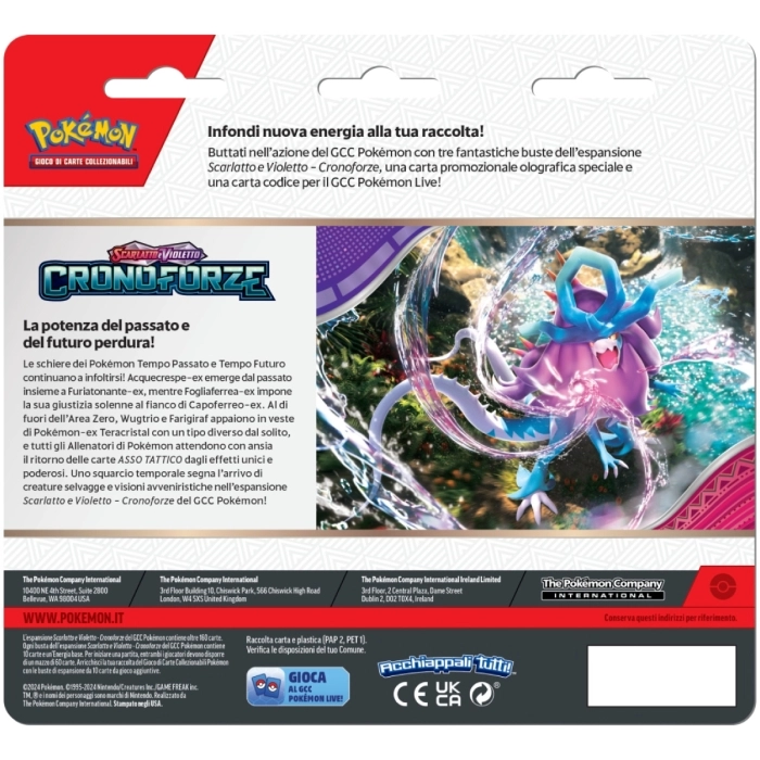 pokemon scarlatto e violetto cronoforze - cyclizar - blister 3 bustine + 1 card (ita)