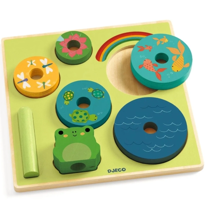 puzzle in legno ad incastro ed equilibrio - puzz & stack rainbow