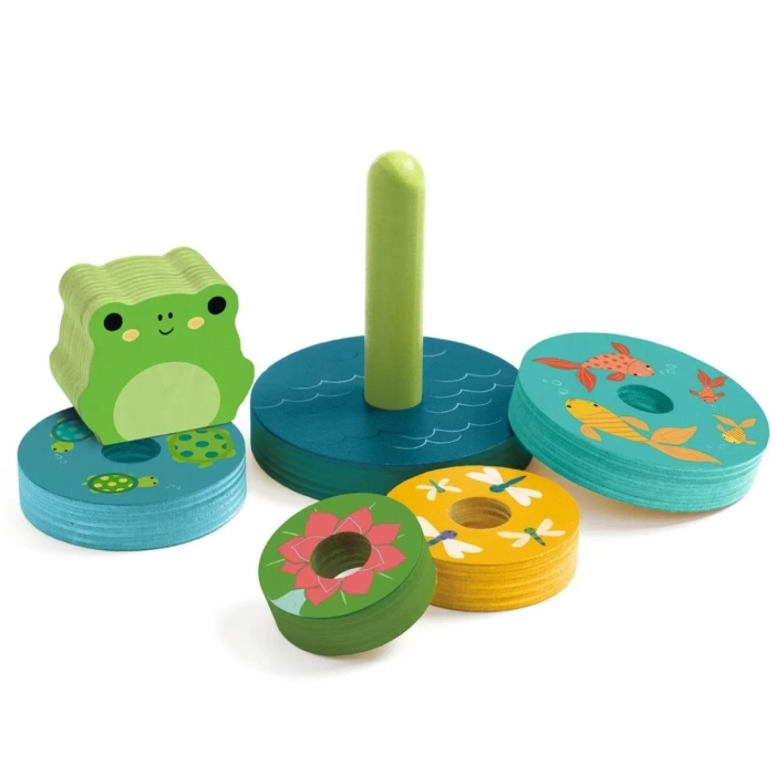 puzzle in legno ad incastro ed equilibrio - puzz & stack rainbow