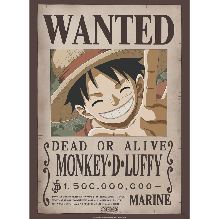 one piece - poster maxi 91,5x61cm - wanted luffy: 1