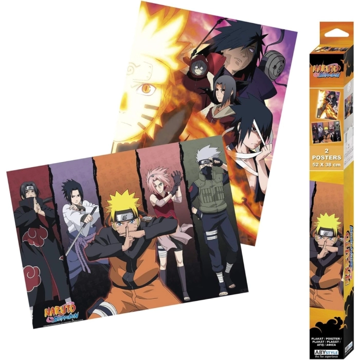 naruto shippuden - set 2 chibi poster 52x38cm - gruppo: 1