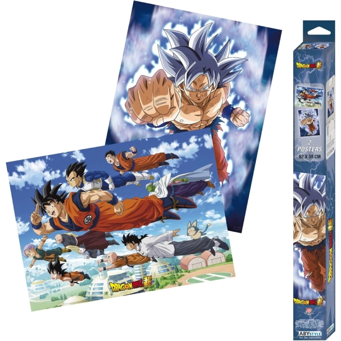 dragon ball super - set 2 chibi poster 52x38cm - goku & amici