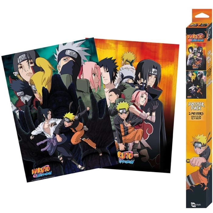 naruto shippuden - set 2 chibi poster 52x38cm - ninja