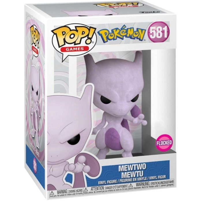 pokemon - mewtwo (flocked) 9cm - funko pop 581