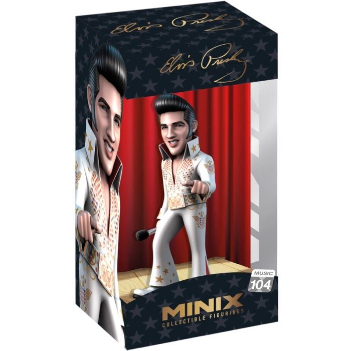 elvis presley con il vestito bianco - music 104 - minix collectible figurines