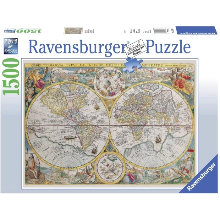 mappamondo storico - puzzle 1500 pezzi: 1