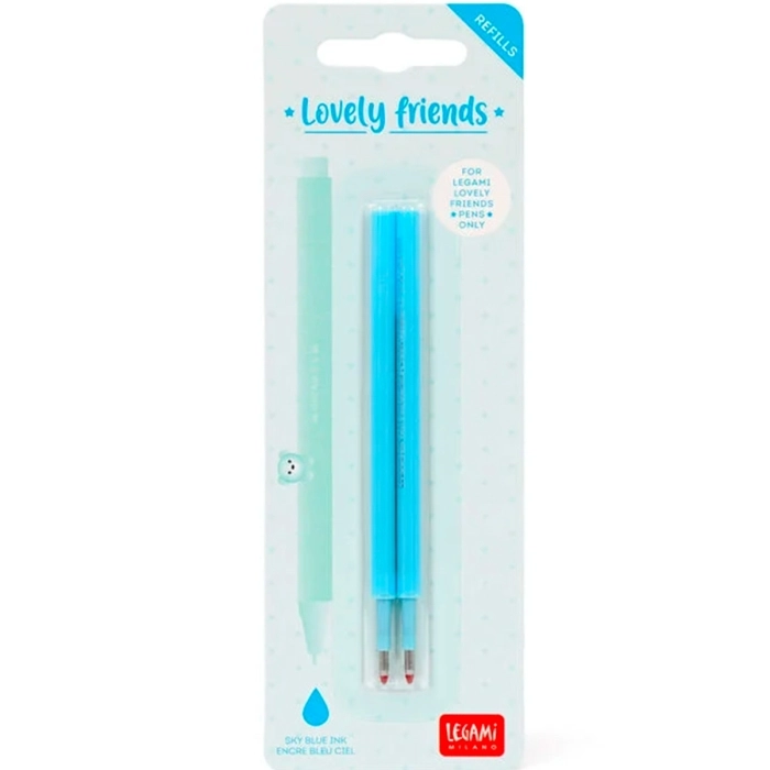 set di 2 refill per penna gel - lovely friends - sky blue: 2