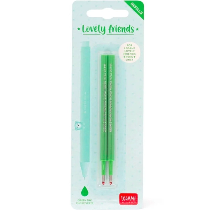 set di 2 refill per penna gel - lovely friends - green: 2