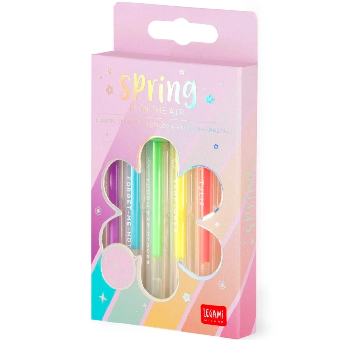set di 6 penne gel pastello - spring is in the air: 3