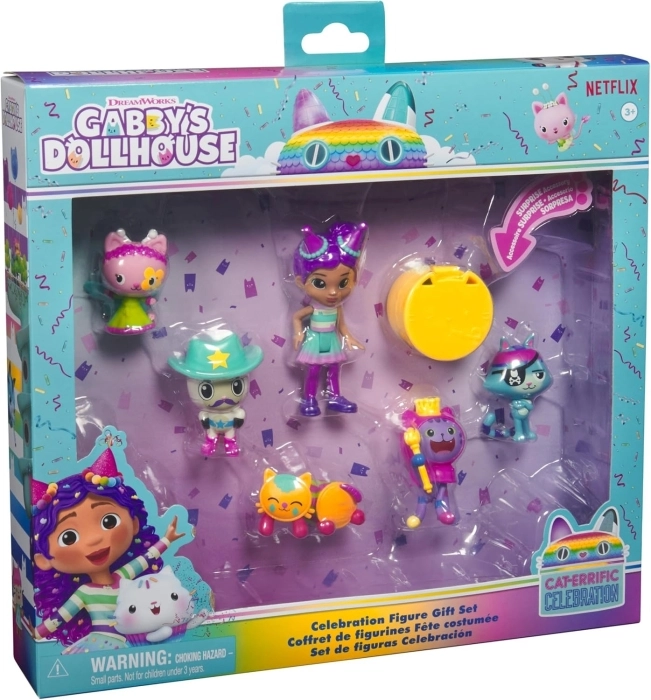 gabby's dollhouse - set deluxe con personaggi - versione celebration: 1