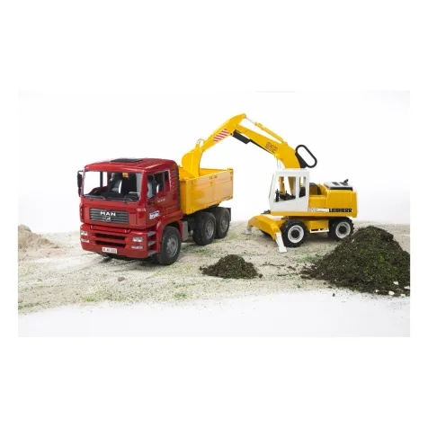 BRUDER Man Tga Camion Con Scavatrice Liebherr a 49,99 €