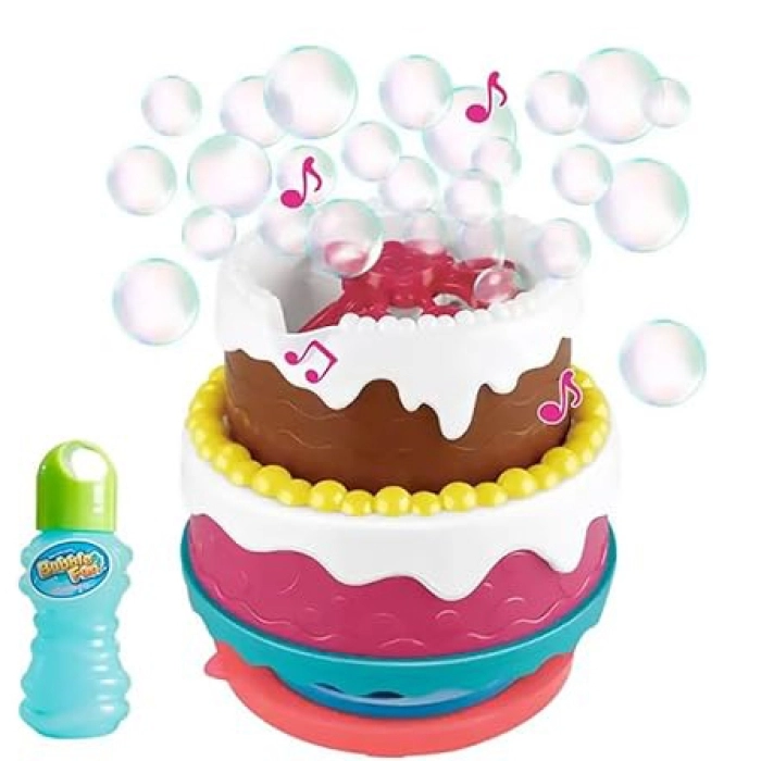 torta allegra spara bolle luci e musica