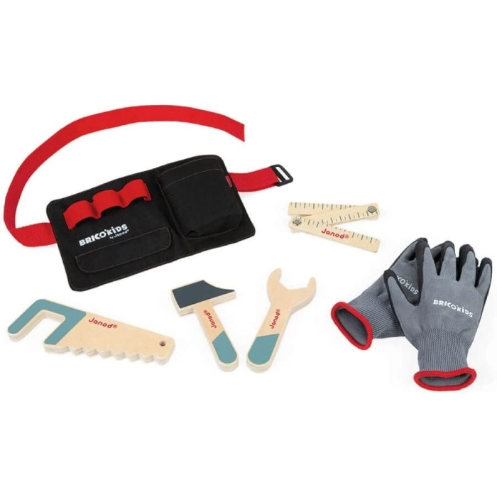 set guanti e cintura degli attrezzi