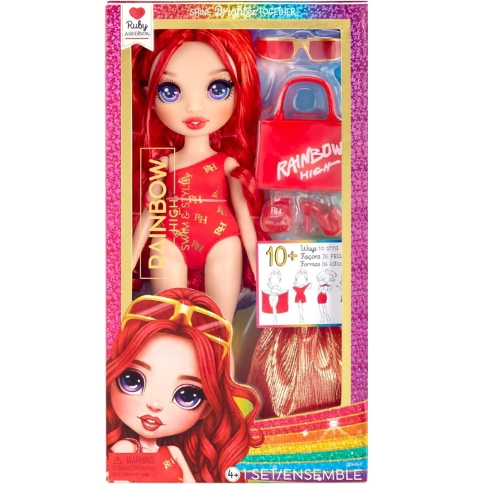 rainbow high - swim and style - ruby - fashion doll 28cm: 1