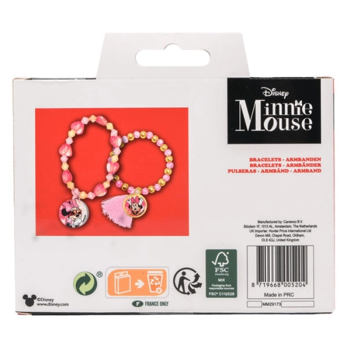 disney - minnie mouse - set di 2 braccialetti