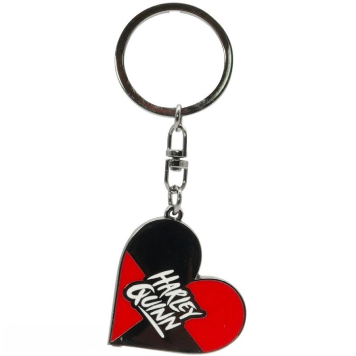 dc comics - keychain heart - harley quinn
