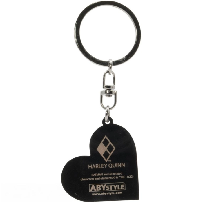 dc comics - keychain heart - harley quinn