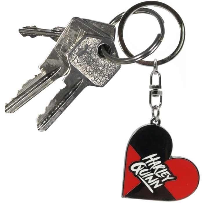 dc comics - keychain heart - harley quinn