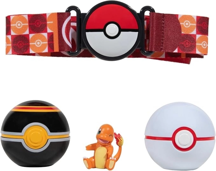pokemon - clip n go - poke ball set cintura - charmander