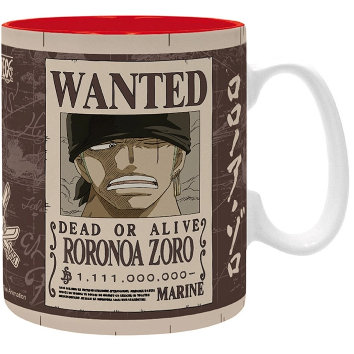 one piece - tazza 460ml - zoro wanted: 2