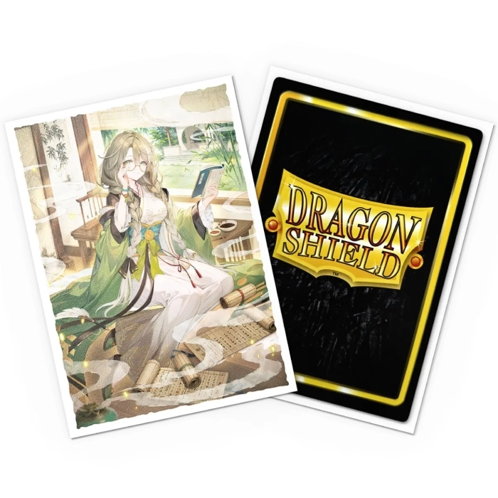 dragon shield standard sleeves - grand archive - kongming, wayward maven - matte art sleeves (100 bustine protettive)