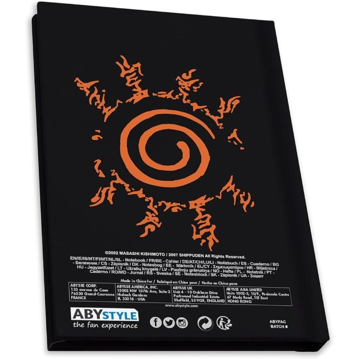 naruto shippuden - gift set - xxl glass + pin + notebook konoha