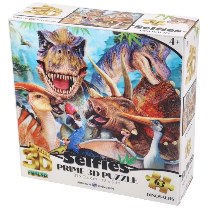dinosaurs selfie - puzzle 3d 63 pezzi
