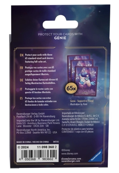 lorcana - azurite sea - genio - 65 bustine protettive