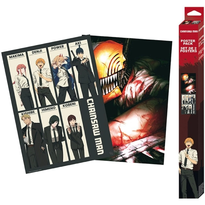 chainsaw man - set 2 chibi posters 52x38cm - devil hunters